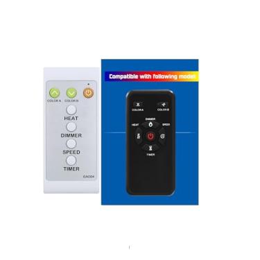 Imagem de Controle remoto de substituição para lareira elétrica R.W.Flame RFH-6801LC, RFH-3001LA, RFH-1,361.2 kg, RFH-3601LA, RFH-1,633.4 kg, RFH-2601LC, RH-3001LA, RH-1,361.2 kg, RH-30011 kg LC, RH-3 601LA, RH