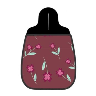 Imagem de Lixeira De Carro Organizador Lixinhocar Flores Rosa Fundo Bordô
