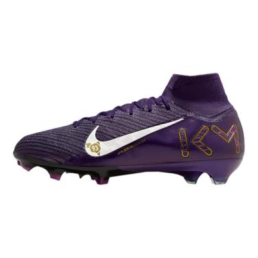 Imagem de Nike Chuteiras de futebol Mercurial Superfly 10 Elite Kylian Mbappe FG de cano alto (FQ8692-500, roxo grande/marfim claro), Roxo grande/marfim pálido, 38