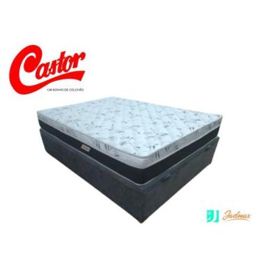 Imagem de Conjunto Cama Box Baú Casal + Colchão Castor Molas Class 138x188x67, S
