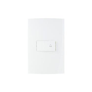 Imagem de Interruptor Pulsador Para Campainha Margirius Sleek 10a Com Placa 4x2 Branco