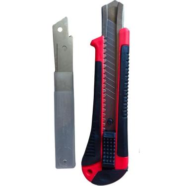 Imagem de Estilete Profissional Cutter Knife Com Laminas 18Mm Vermelho