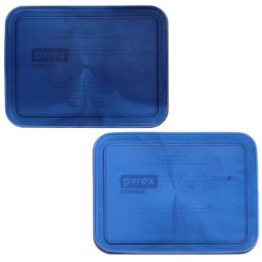 Imagem de Pyrex 7210-PC Tampa de substituição para armazenamento de alimentos azul translúcido 3 xícaras (pacote com 2) - Feito nos EUA