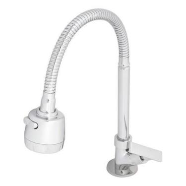 Imagem de Torneira Gourmet Cozinha Bica Alta Flex Cromada Delinia