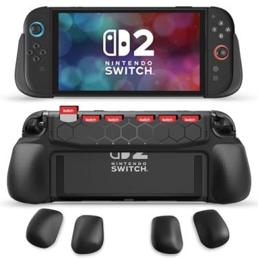 Imagem de LioCam Switch 2 Grip Case with 6 Game Card Slots for Nintendo Switch 2, Ergonomic Grip Case with Replaceable Grips Dockable, Perfect Accessories for Switch 2 Console