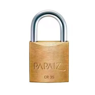 Imagem de Cadeado Papaiz Ka35 Segredo 9c Em Aço Inox E Latão