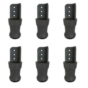 Imagem de Kit 6 Pés Reforçados para Guarda-Roupas – 9,5 cm de Altura com Regulagem de Nível (Preto)