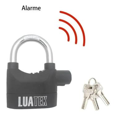 Imagem de 10X Cadeado Com Alarme Sonoro Portão Bicicleta Moto Bl 16 P