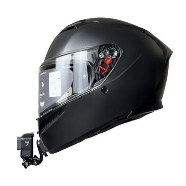 Imagem de JINGXIN Suportes de capacete para Agv K3, suporte adesivo de capacete curvado com acessórios de fixação de fivela de gancho J, compatível com GoPro Hero 13, 12, 11, 10, 9, 8, 7, 6, 5, 4, Session, 3+