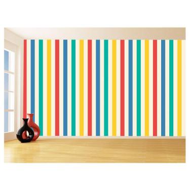 Imagem de Papel De Parede 3D Listras Coloridas Verticais 3,5M Lst51