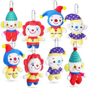 Imagem de Boneca de pelúcia Zomiboo Cute Clown Circus, 13 cm, pacote com 8