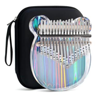 Imagem de Piano Kalimba Thumb Beveetio Clear Transparent Crystal 17 teclas