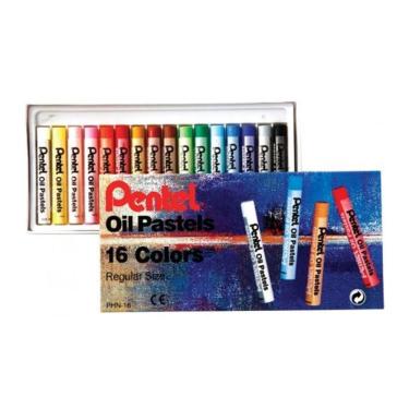 Imagem de Giz pastel oleoso PHN 16 com 16 cores Pentel