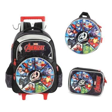 Imagem de Kit Mochila Carrinho E Alça Costas  Avengers Marvel