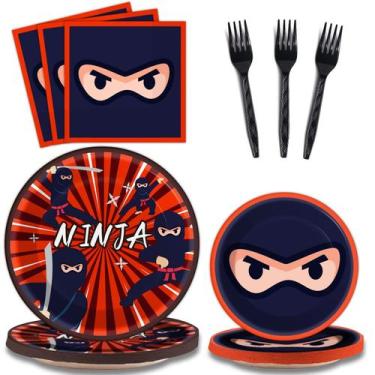 Imagem de Conjunto de talheres de festa Tevxj Ninja Master 96 unidades para 24 c