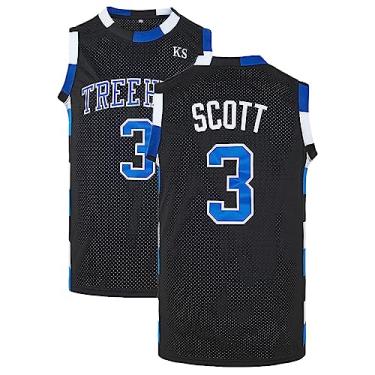 Imagem de Camiseta masculina TUEIKGU Lucas Scott 3 Ravens Basquete Jersey Stitched Sports Movie Preta/Branca, Preto, Large