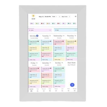 Imagem de Dpofirs Calendário Familiar Inteligente de 10,1 Polegadas, Gráfico de Tarefas de Calendário de Parede Digital WiFi Com Tela Sensível Ao Toque 1080P, Porta-retratos de 32 GB, (plugue da ue)