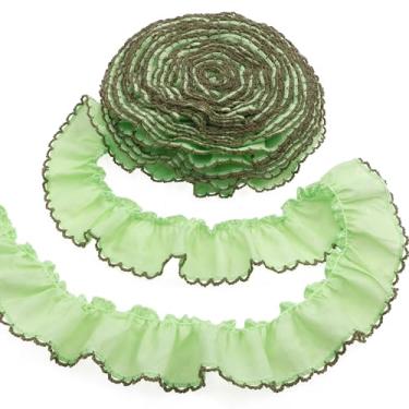 Imagem de Fita de renda plissada de 3 cm x 5 metros para costura, roupas, decoração de casamento, acabamento de borda de babados para vestuário, decoração de casa AIETSYEI