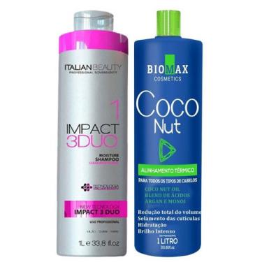 Imagem de Kit Progressiva Alisamento Natural Biomax Coconut Super Liso Sos