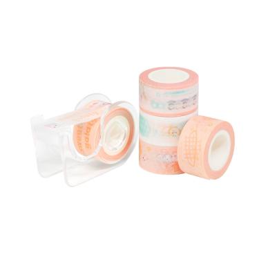 Imagem de Fita Adesiva Washi Tape Com Mini Dispenser  Laranja - Brw