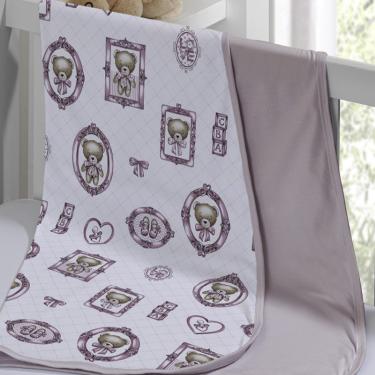 Imagem de Cueiro Duplo Tecebem Baby Cristina Malha Estampado kinder Rosa