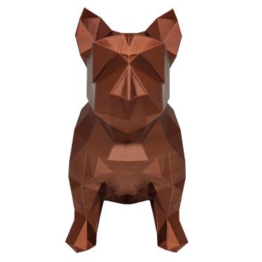 Imagem de Bulldog Francês 3D Cachorro 18cm Estátua Decorativo Cor Bronze