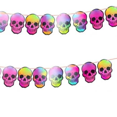 Imagem de Cortina Varal Decorativa Decoração Halloween Abobora Caveira (Fantasma, Preto, 5 metros)