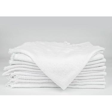 Imagem de Kit com 10 Panos de Chão Branco Alvejado, 100% Algodão, Grosso e Encorpado, Alta Absorção, para Uso Doméstico e Profissional (55 X 87)