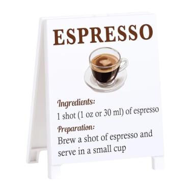 Imagem de Placa de café de receita de café rústico decoração de café para casa, café, bar, placa para amantes de cafés, acessórios de carrinho de cozinha, presentes de Natal para barista, homens e mulheres