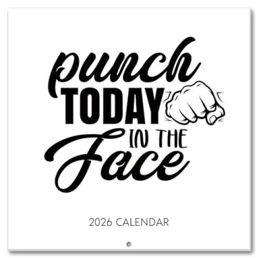 Imagem de Calendário de parede Punch Today in the Face 2026 | novembro de 2025 a dezembro de 2026 | 30,48 cm x 30,5 cm | Agenda mensal com adesivos | Grade grande | Marcado com feriados