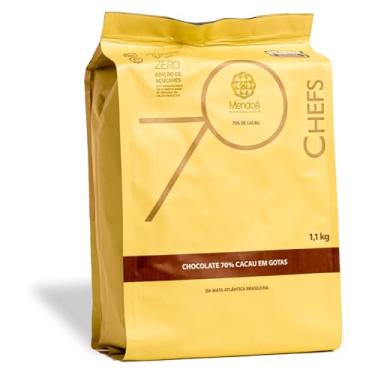 Imagem de Gotas de Chocolate 70% Cacau Zero Açúcar Mendoá 1,1Kg