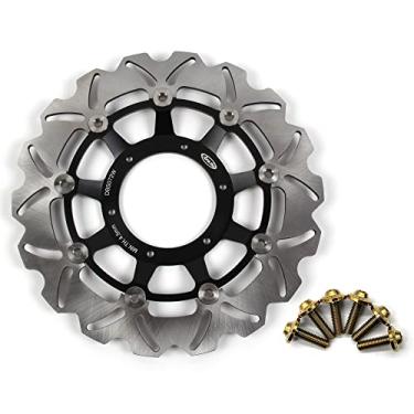 Imagem de Rotor de disco de freio dianteiro Arashi com parafusos de montagem para Honda CBR250R 2011-2013 ABS inclui, CBR300R 2011-2017 ABS, acessórios de substituição de motocicleta pretos