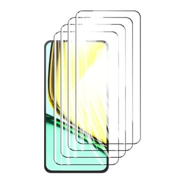 Imagem de Protetor de tela 4 peças para Realme C67 4G, proteção de vidro temperado cristal 9H HD, capa de alumínio antirriscos de alta qualidade, compatível com 6,72" (preto)