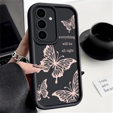 Imagem de Capa borboleta para Samsung Galaxy S25 Edge S24 S23 S22 Ultra Plus A55 A54 A35 A15 A56 A36 A26 A17 A14 A16 5G S23 FE Capa macia, A340 preta, para Samsung S25