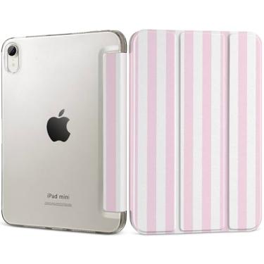 Imagem de DONGKE Capa inteligente para iPad mini 7 (A17 Pro) 2024 e iPad mini 6 2021 de 8,3 polegadas, capa traseira translúcida fina e dobrável para iPad mini 7ª/6ª geração [despertar/hibernar automaticamente