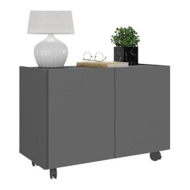 Imagem de Mesa De Cabeceira Com Rodízios 2 Portas Multimóveis Mp4131 Grafite Gra