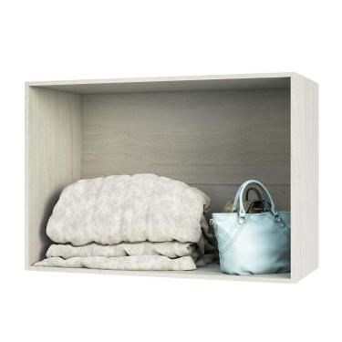 Imagem de Guarda Roupa Sapateira Modulado 50cm 1 Porta Alpes Luciane Móveis Branco Pf Com Branco Pf