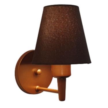 Imagem de Arandela Cone Md-2004 Base Cobre Cúpula Em Tecido 14-14x07cm Café - Bivolt