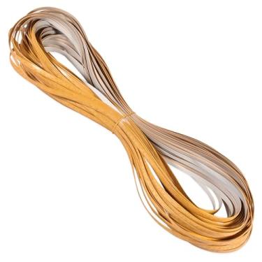 Imagem de SaferCCTV Suprimentos de reparo de vime de 60 m, kit de reparo de vime de plástico para fixação de cadeira de vime, cesta, reparo de móveis de pátio de jardim DIY, ouro