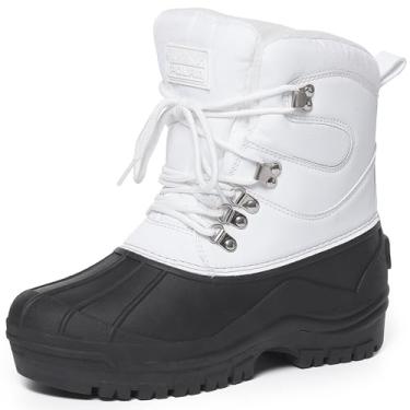 Imagem de POLAR Botas térmicas masculinas para caminhadas na neve Mucker Duck Grafters à prova d'água, Branco, 46