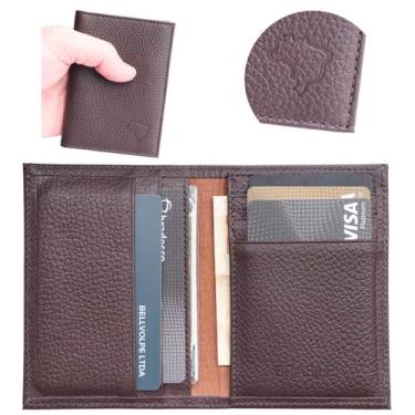 Imagem de Carteira Masculina Feminina Slim Couro Legítimo Marca BRASILE Presente
