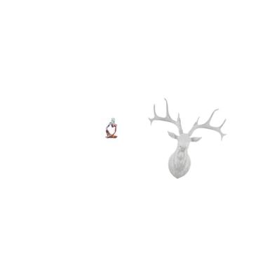 Imagem de Fenteer Escultura Abstrata de Cabeça de Veado em Resina, Peça de Colecionador para Decoração de Quarto, Escritório, Loja, Estante, Gaveta Ou Parede.