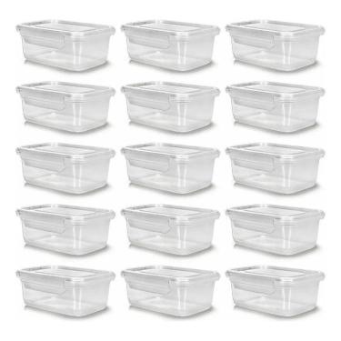 Imagem de 2X Kit 10 Potes 750Ml Herméticos Travas Marmita Reutilizável