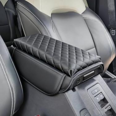 Imagem de Capa de apoio de braço para console central DS compatível com Ford Bronco 2021-2025 almofada de console central com 2 bolsos de armazenamento, protetor de tampa de descanso de braço de couro PU