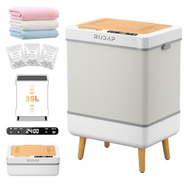 Imagem de RUDAP Aquecedor de toalhas, aquecedores de toalhas grandes de 35L para banheiro, aquecedor de cobertor dobrável com fragrância personalizada, aquecimento rápido, serve para 3 toalhas grandes, 2