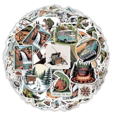 Imagem de Pacote de adesivos de acampamento com 50 peças para crianças, meninas, meninos e adultos, decalques de viagem à prova d'água para álbum de recortes, porta-malas, lembrancinhas de festa, recompensas de