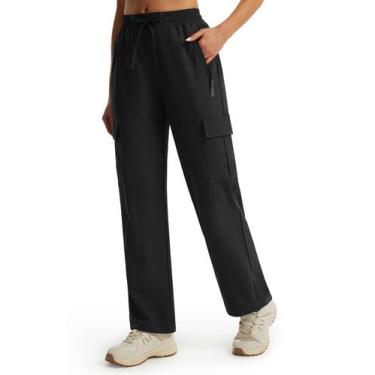 Imagem de Calças de caminhada Libin para mulheres Cargo Summer Black M