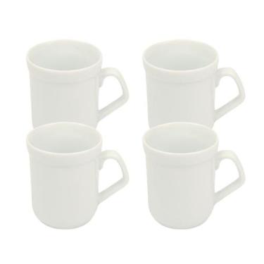 Imagem de Kit 4 Canecas 135ml em Porcelana Branca - Bot Art