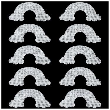 Imagem de XGNG 10 peças de folhas de malha de plástico arco-íris tecido placa de lona de malha transparente fácil de cortar para tamanhos personalizados para bordado costura artesanato costura tricô itens de