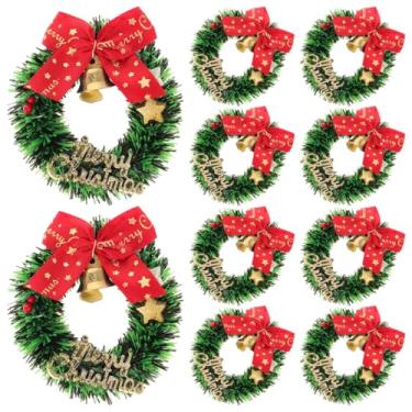 Imagem de VICASKY 10 peças de mini enfeites de guirlanda de sino, decorações de árvore de Natal e guirlanda de 6 cm Sinos suspensos festivos para caixa de lembrancinhas, janela, casa | Decoração de festa de